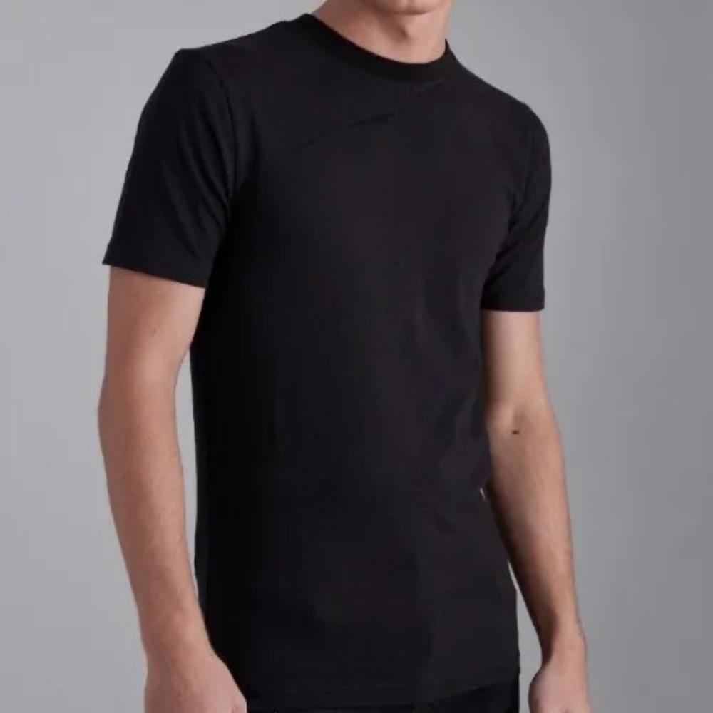 Boohoo Man Muscle Fit Crewneck T-shirt Black Cotton Blend Men Large New Grunge